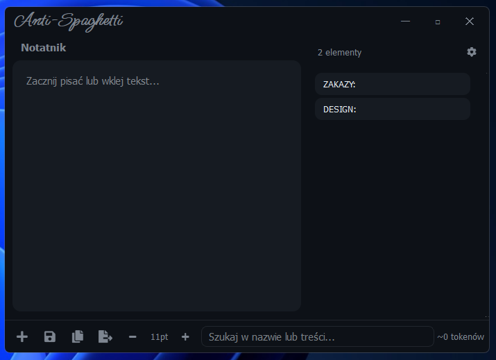 Screenshot: Anti-Spaghetti Notes